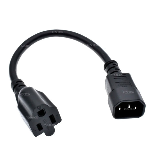 IEC320 C14 to 5-15R PDU Socket  Power Adapter Cable-30CM-16awg